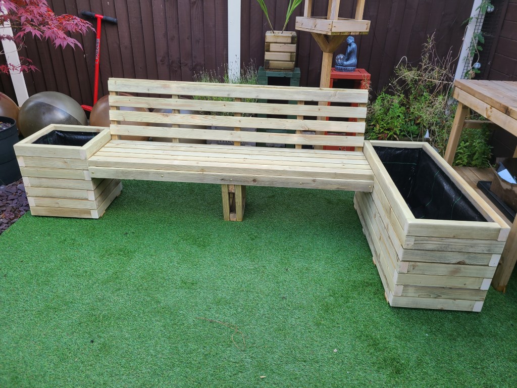 Large Bench With Large Planter 4